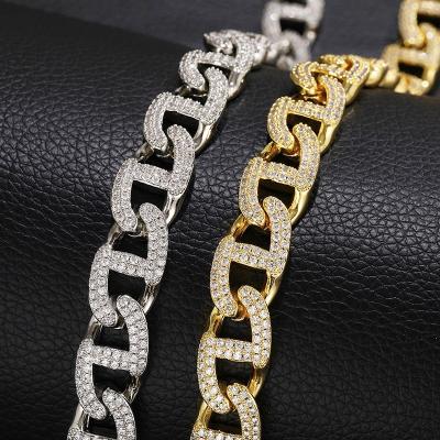 China Top Sale Fashion Gift 925 Silver 12MM Vvs1 Diamond Silver Moissanite Cuban Link Chain Necklace for sale