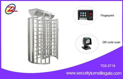 China Rotary Durable Flexible single turnstile Full Height with Fingerprint or QR Code Scan for sale