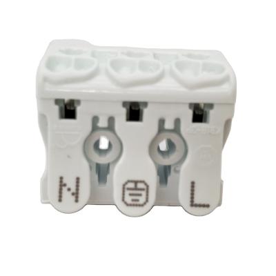 China Electrical Hardware 3 Pole Crimp Electrical Terminals Without Screw Push Button 20-14AWG Wiring Push In Connector KB18-3 for sale