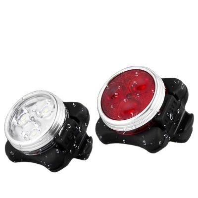 China Lightweight USB LED Rechargeable Bicycle Lamp Mountain Bike Headlights Safety Warning Lights Bike Rear Lights Red White 2 Pcs Set for sale