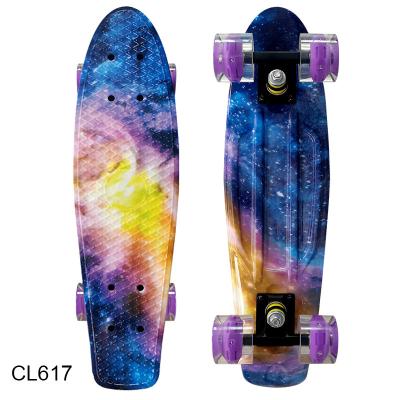 China 22inch Youth Cruiser Fish 4 LED Panel Light PU Rolls Waterproof Mini Skateboard Off Road For Outdoor Sport Beginners Skateboard for sale