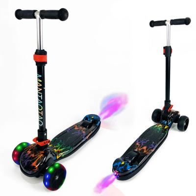 China Latest Kick Scooter Youth Kids Electric Scooter 3 Wheel Flashing Foldable Scooter With Music For 2-14 Years Old for sale