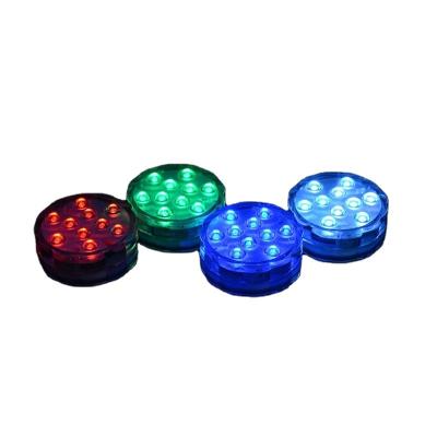 China ABS IP68 Waterproof 10 LED RGB Pool Light Pond Aquarium Colorful Underwater Lighting Submersible Lamp with Remote Control for sale