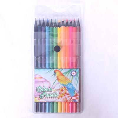 China Custom Logo School Student Drawing Colored Soft Wooden Pencil Set For School Student 12pcs Professional Stationery Black Wooden Colored Pencils for sale