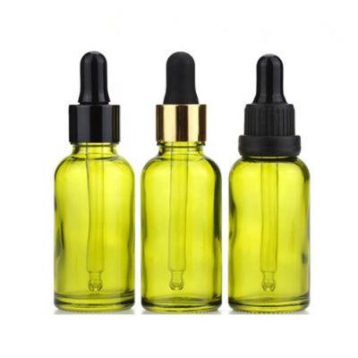 China 10ml15ml30ml50ml Empty Olive Green Skin Care Serum Spray Glass Bottle for sale