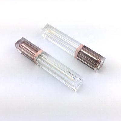 China Popular and high quality empty 7g makeup rose gold square lip gloss custom plastic cosmetic tubes /bottle/package for sale