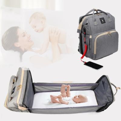 China With USB 3-in-1 Travel Foldable Crib Baby Crib,Baby Diaper Bag Crib Mom Baby Changing Bag Set for sale