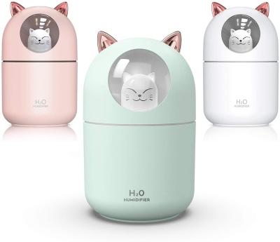 China Car 7 Color Led Night Light Mist Adjustable Mode Operation Humidifier Cat H2O Quiet Animal Personal Humidifier for sale