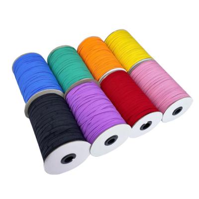 China Factory Wholesale 2.5cm Black and White Flat Elastic Rubber Bands Sewing Elastic Webbing Bungee Elastic Knit Bands for Clothing for sale