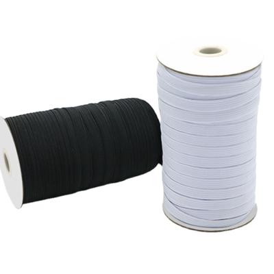 China Customized Width Elastic Flat Binding Band Fold Over Knitted Elastic Band Polyester Rubbe for sale