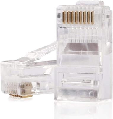 China Network Cat5E Rj45 Plug Utp 8P8C Connector 0U 1U 3U 15U 30U 50U Gold Plating With Cat5E Cat6 Cat6A Cat7 Rj45 for sale