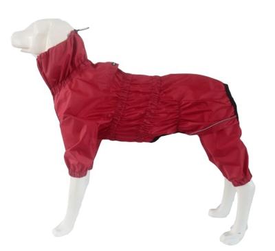 China Asmpet 4 Legs Dog Rain Coat Durable Outdoor All Weather Elastic Dog Clothes With Zipper for sale