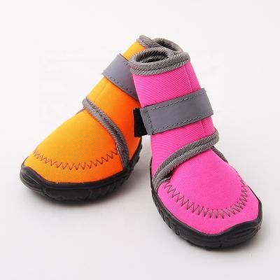 China Sustainable New Design Neoprene Waterproof Dog Boots For Medium-Large Size Dog Shoes for sale