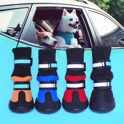 China Mr.Shoes Sustainable Reflecting All Weather Waterproof Dog Boots Outdoor Pet Snow Boots Walk for sale