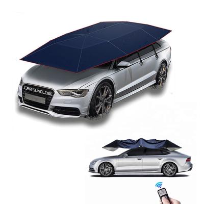 China Sun Logo Folding Electric Hail Proof Luxury Automatic Roof Shade Tents Sunshade Protective Car Cover Automatic Umbrella for sale