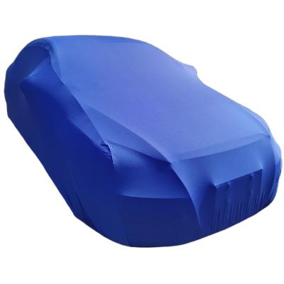 China Highly Top Grade Soft Elastic Spandex Show Car Cover Dust Proof Stretchable Fleece Material Car Covers SUV for sale