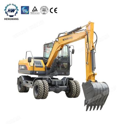 China Construction worksÂ   Factory Supply Small Excavator Mini Wheel Excavator Machine Digger Wheel Excavator Rubber Wheel for sale