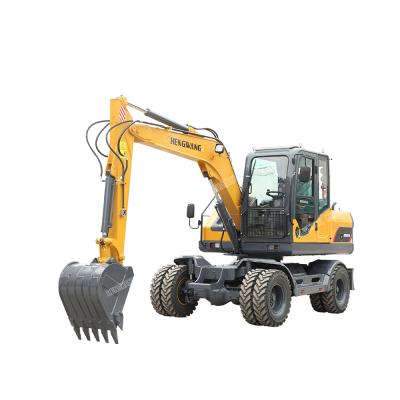 China Construction material stores 8t Mini Excavator Wheel Type Wheel excavator in Russia for sale for sale