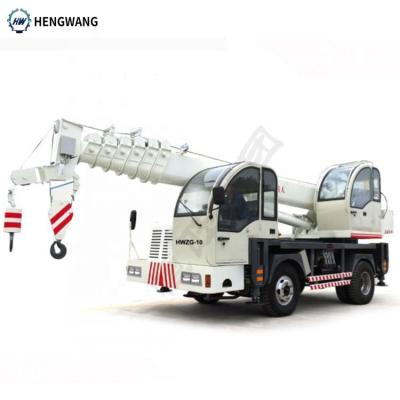 China TRUCK CRANE 10 ton mini mobile construction crane 11KW electric+diesel motor hydraulic mini truck crane for sale