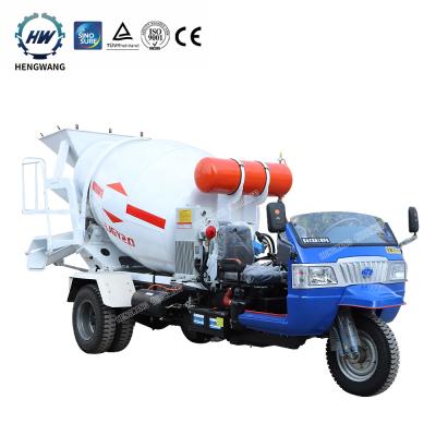 China Home Use HENGWANG HJGY-2.0 2.0CBM Mini Tricycle Automatic Concrete Mixer Truck for sale