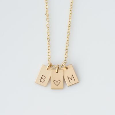 China Mini Initial Necklace CLASSIC, simple initial necklace, gold label necklace for sale