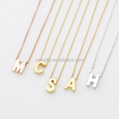 China Stainless Steel Capital Initial Necklace Personalized Necklace Delicacy Prefer Minimalist Necklace for sale