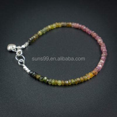 China Stainless Steel Fashion Women's Tourmaline Bracelet - Silver Handmade Semiprecious Stone Bracelet for sale