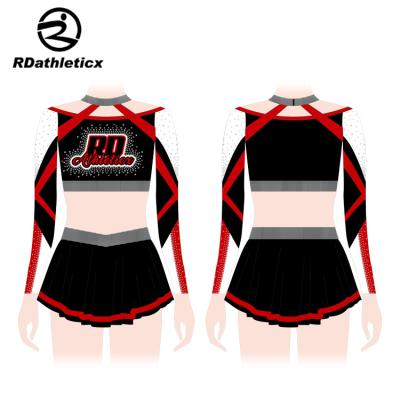 China Breathable Comfortable 2023 all star varsity girls Performance Costume cheer dress rhinestone cheerleading uniforms for sale