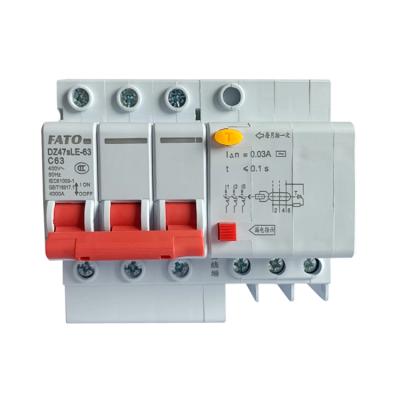 China FATO Auto Reset 20a 63a AC Cast Case Circuit Breaker mccb DZ47sLE-63 for sale