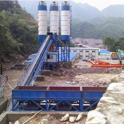 China Building Material Stores HZS120 120m3/h Stationary Hopper Elevator Concrete Plant Concrete Batching Mixing Plant for sale