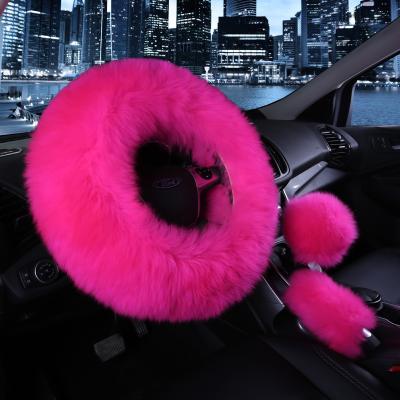 China Fashion\Cute Steering Wheel Covers H0TX8 Real Fur Comfortable\Durable for sale