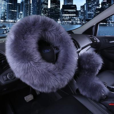 China Universal Automobile Wheel Cover Wool Winter Grip Steering Cover Eco-friendly for sale