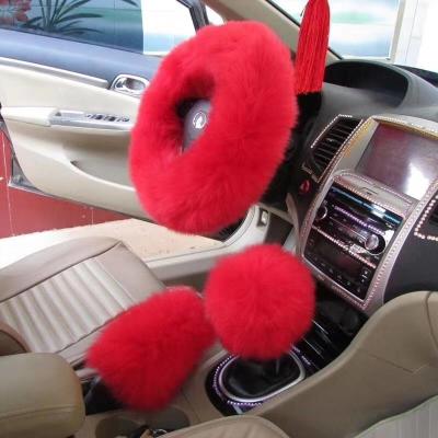 China Fashion\Winter Universal Wheel Cover Faux Fur Warm Car Auto Steering Handlebar Super Soft Comfortable\Durable Plush On Steering Wheel Braid Lovely for sale