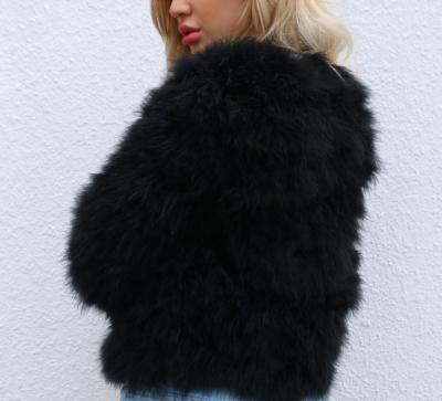 China Custom Made Eco - Friendly Hand Made Anti Shrink Fashion Warm Women Turkey Fur Coat for sale