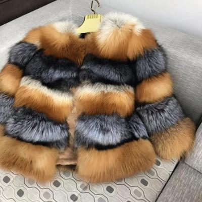 China Fashion new style anti-shrink winter cheap red and silver fox fur coat for women for sale