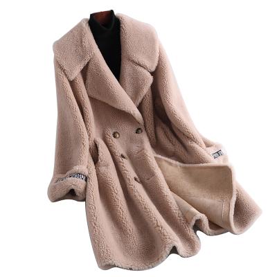 China Wholesale Anti-Shrink Fleece Long Sheared Coat Jacket Factory Price Sheepskin Fur Coat Long Coat for sale