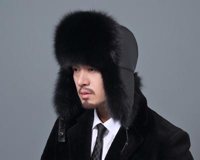 China Real Fox Fur Earflap Style Russian Winter Fur Hats Waterproof Classic Russian Hat Pattern for sale