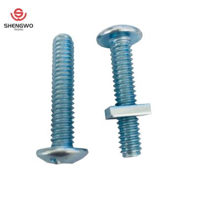 China Steel factory supply roofing bolt machine screw with square nut for sale