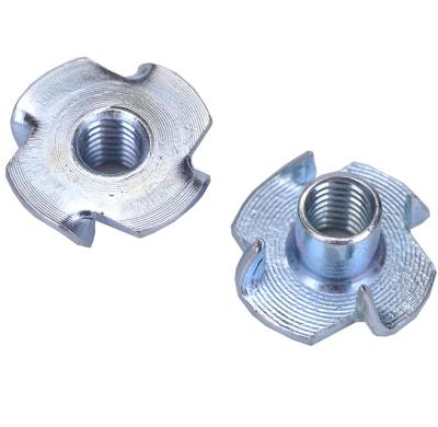 China Carbon Steel T Nuts With 4 Prong Full Thread T Nut With Four Prongs for sale