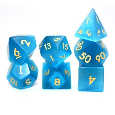 China Custom polyhedral dice set 7pcs RPG dice set polyhedral dnd stone dice set for sale