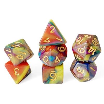 China Dnd Die Cut Acrylic D&D Polyhedral 4 Color Die Set for sale