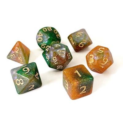 China Dnd Dice Dungeon and Dragon Glitter Polyhedral Dice for sale