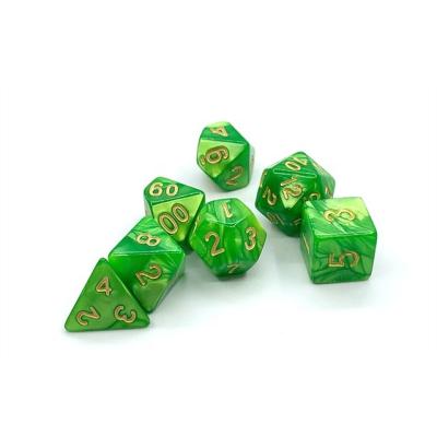 China Dnd Dies Green Marble Acrylic Polyhedral Dnd Dies Set for sale