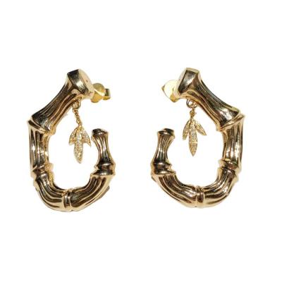 China Vintage Made In China Products Promotion Price Jewelry Earrings gioielli 18K Gold Hot Branch Diamond Earrings Fashion Girls for sale