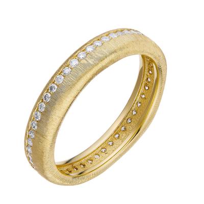 China Fashion Personality Wholesale Price 18K Gold Anello Rings Wire Drawing Process Mantianxing Diamond Ring Boutique Fashion for sale