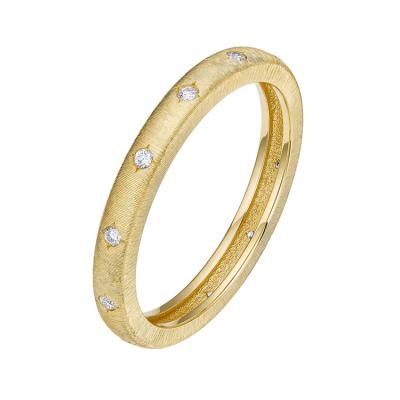 China Gioielli Fashion Personality Manufacturer Supplier 18k Gold Rings 2.5mm Diamond Brushed Ring Classic for sale