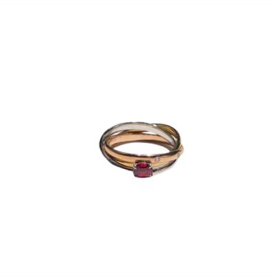 China Hot gioielli 18K gold ring jewelry price promotion vintage product tricolor ruby ​​rings classic design girl fashion charm for sale