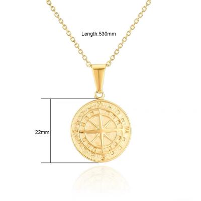 China Hiphop Europe and the United States hot sale hip hop compass stainless steel pendant necklace accessories with long necklace for sale