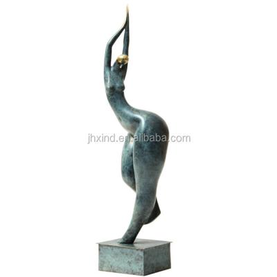 China Europe Metal Lady Statue Nude Dancing Naked Girl Statue Sculpture for sale