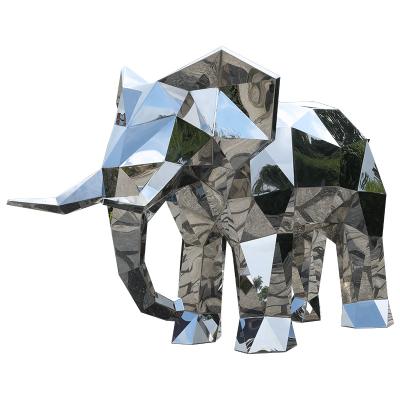 China China Stainless Steel Elephant Sculpture Mirror Polished Stainless Steel Geometric Modern Sculpture for sale